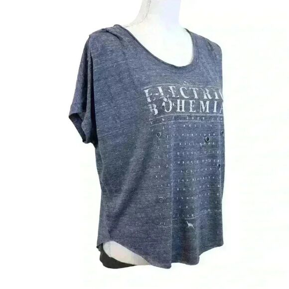 William Rast "Electric Bohemia" Heathered Blue Tee – Size Medium - Picture 9 of 10